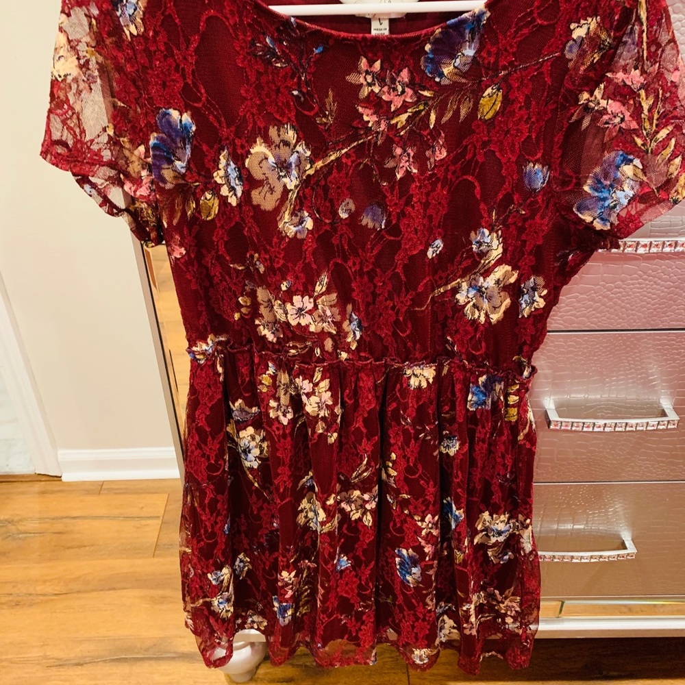 Burgundy flower dress